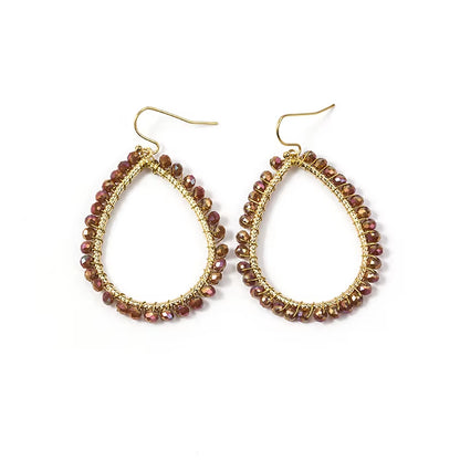 Novelty Elegant Glass Bead Handmade Teardrop Earring for Women and Girls New Design Personality Party Gift Accessories