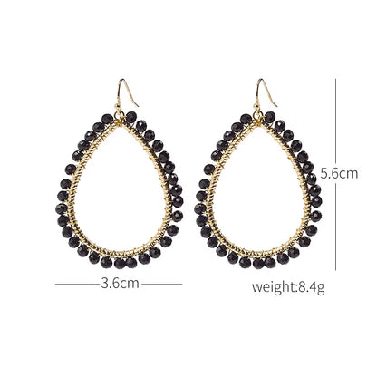 Novelty Elegant Glass Bead Handmade Teardrop Earring for Women and Girls New Design Personality Party Gift Accessories