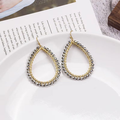 Novelty Elegant Glass Bead Handmade Teardrop Earring for Women and Girls New Design Personality Party Gift Accessories